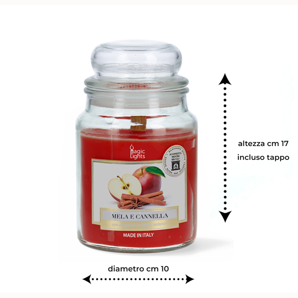 Candela profumata per ambiente Mela e Cannella