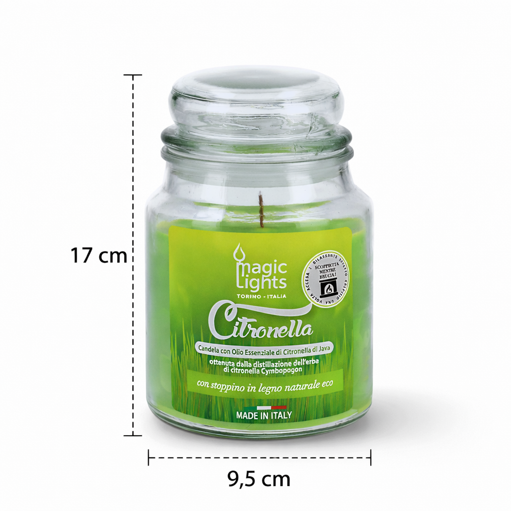 Dimensioni candela profumata Citronella Magic Lights 510g
