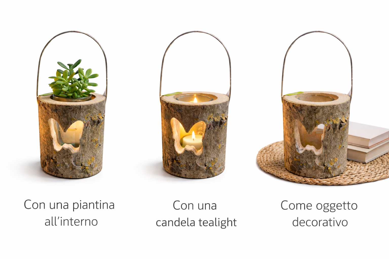 Dimensioni lanterna in legno con candela Citronella Magic Lights