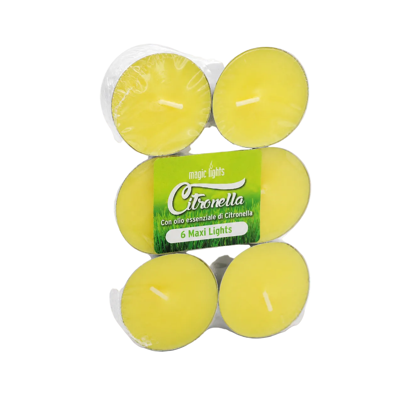6 Maxi Tea Lights Citronella | Candele Profumate per Esterni