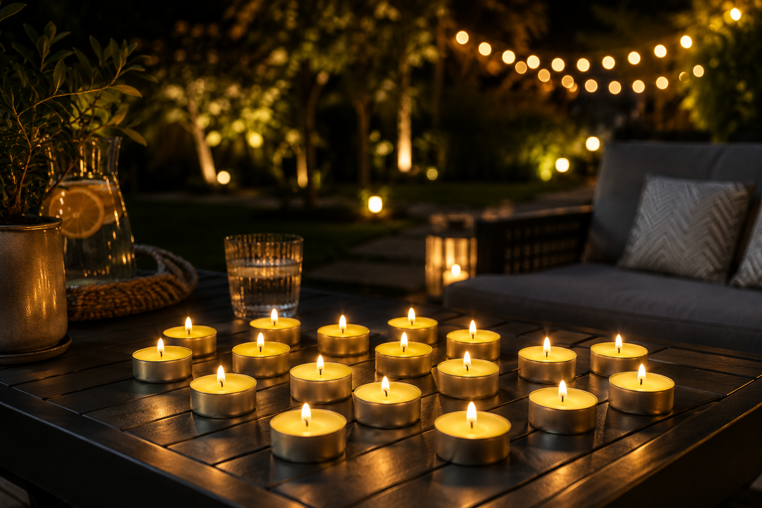 18 Tea Lights Citronella | Candele Profumate per Esterni
