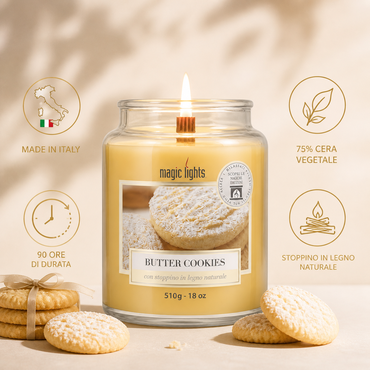 Candela profumata per ambiente Vaniglia Butter Cookies