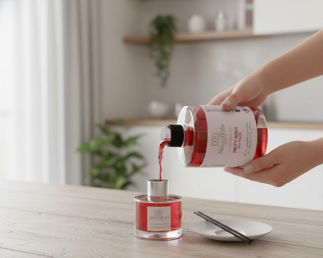 RICARICA FRUTTI ROSSI 500ML - 120+ GIORNI di Profumo Natalizio [Made in Italy]