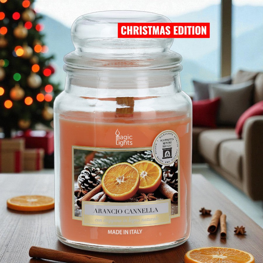 Candela profumata per ambiente Arancio Cannella Christmas Edition