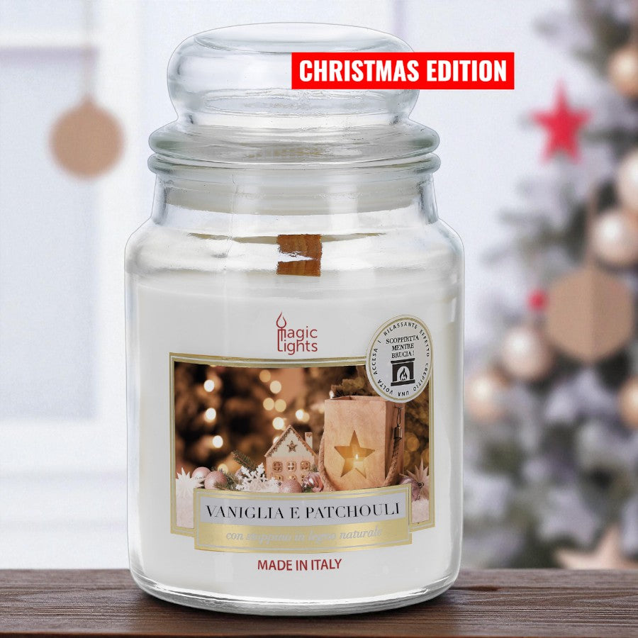 Candela profumata per ambiente Vaniglia e Patchouli Christmas Edition